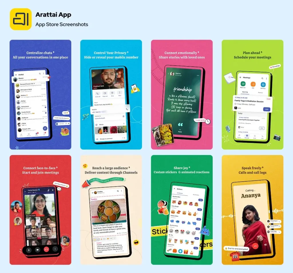 Arattai App Store designs